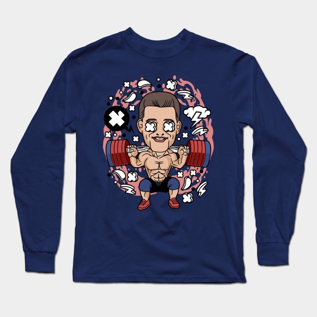 barber body building Long Sleeve T-Shirt by Mako Design 